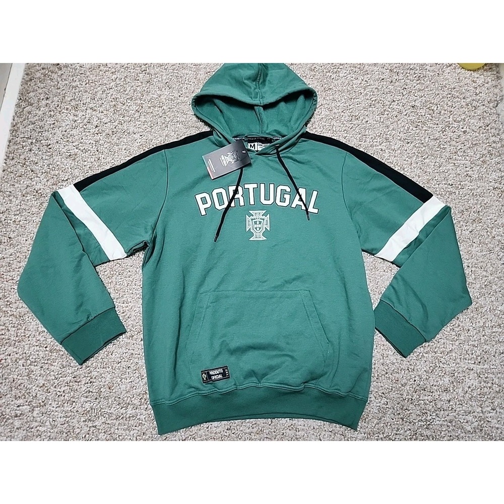 FEDERACAO PORTUGUESA DE FUTBOL GREEN PULLOVER Medium HOODIE NWT